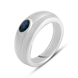 Silver ring with sapphire 0.66ct