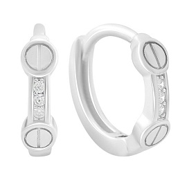 Silver earrings with cubic zirconia