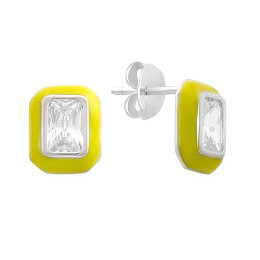 Silver earrings with phianites, semallu