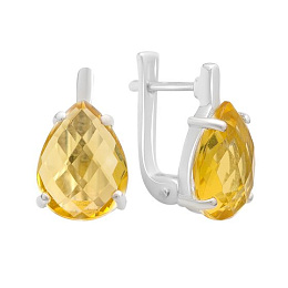 Серебряные серьги с цитрином nano 6.773ct