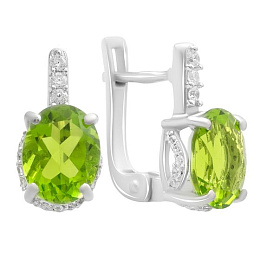 Silver Earrings with Chrysolite (3.494 ct)