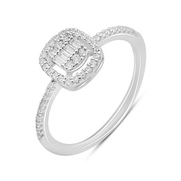 Silver ring with cubic zirconia
