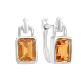 Silver earrings with gold quartz 3.45ct