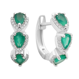 Silver earrings with agate 3.001ct