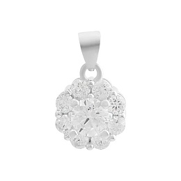 Silver pendant with phianites