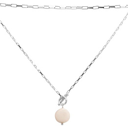 Silver necklace with baroque pearls