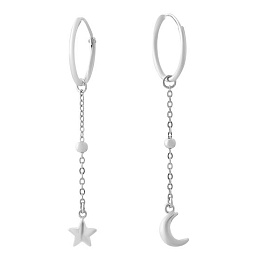 Silver earrings without stones