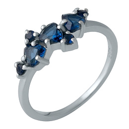 Silver ring with a 0.742-carat nano sapphire