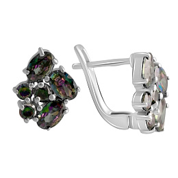 Silver earrings with mystic topaz 5.054ct