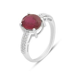 Серебряное кольцо с рубином 4.015ct