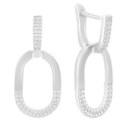 Срібні сережки з фіанітами