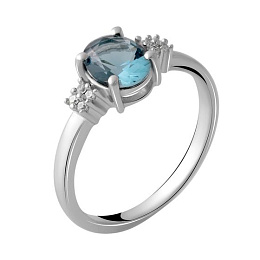 Срібна каблучка з топазом Лондон Блю 0.945ct