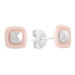 Silver earrings with ceramics