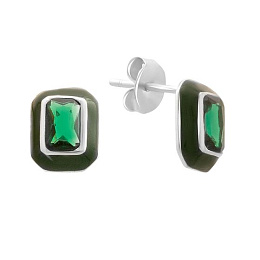 Silver earrings with phianites, semallu