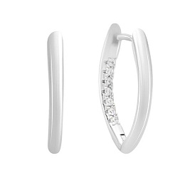 Silver Earrings with Fianites