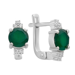 Серебряные серьги с агатом 2.635ct