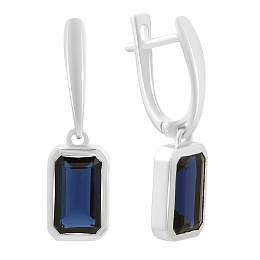 Silver earrings with nano sapphire 3.65ct