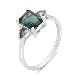 Срібне кільце з топазом Лондон Блю 1.647ct