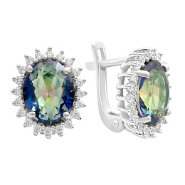 Silver earrings with mystic topaz 4.228ct