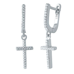 Silver Earrings with Fianites