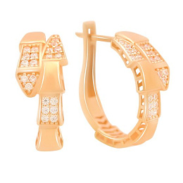 Gold earrings with 0.54ct cubic zirconia