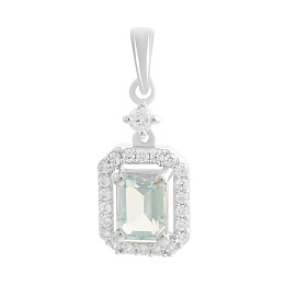 Срібна підвіска з топазом 1.768ct, фіанітами