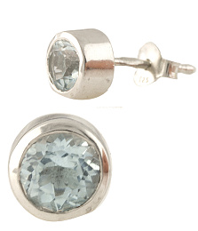 Silver earrings with a 1.185-carat topaz
