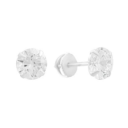 Silver earrings with cubic zirconia