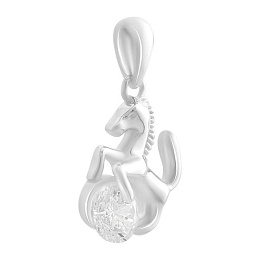 Silver pendant with cubic zirconia