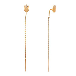 Золотые серьги с фианитами 0.06ct