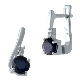 Срібні сережки з сапфіром 1.294ct