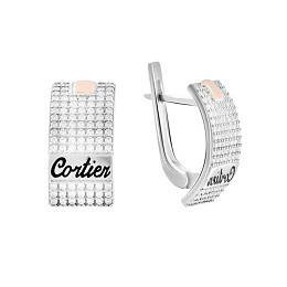 Silver Earrings with Fianites