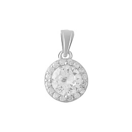 Silver pendant with phianites