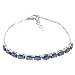Silver bracelet with sapphire nano 4.788ct
