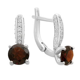 Серебряные серьги с гранатом 2.21ct