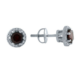Серебряные серьги с гранатом 1.646ct