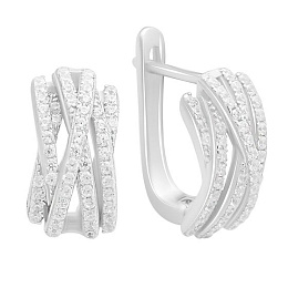 Silver Earrings with Fianites