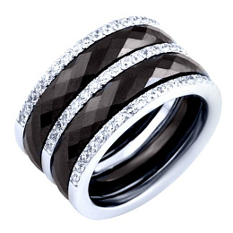 Silver ring with ceramics