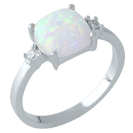 Silver ring with a 1.074-carat opal