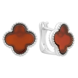 Silver earrings with agate