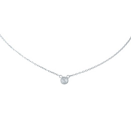 Silver necklace with phianites