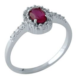 Silver ring with a 1.203-carat ruby
