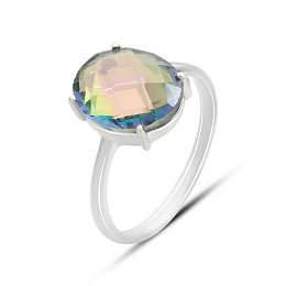 Срібна каблучка з містик топазом