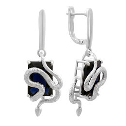 Silver earrings with sapphire nano 11.808ct