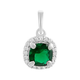 Silver pendant with emerald nano 1.115ct