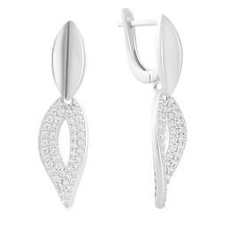 Silver earrings with cubic zirconia