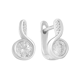 Silver Earrings with Fianites