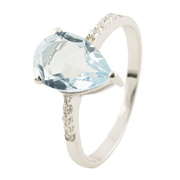 Серебряное кольцо с топазом 2.29ct