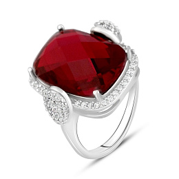 Серебряное кольцо с рубином nano 4.22ct