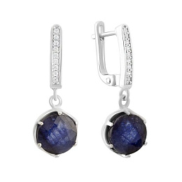 Серебряные серьги с сапфиром 8.185ct
